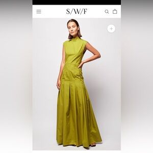 slim fit dress slacks Citrine Green Poplin Knot Detail Midi Dress